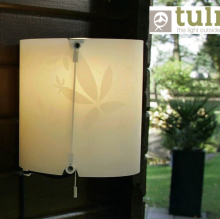  - Venkovní nástěnná lampa TULI 1956 hnědá s bílým stínítkem se vzorem U0204 + LED žárovka 6W teplá bílá
